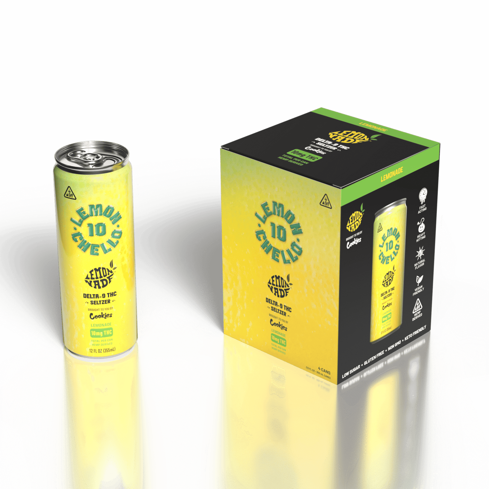Cookies – Delta 9/THC Seltzer Can 10mg – Lemoncello - Image 4